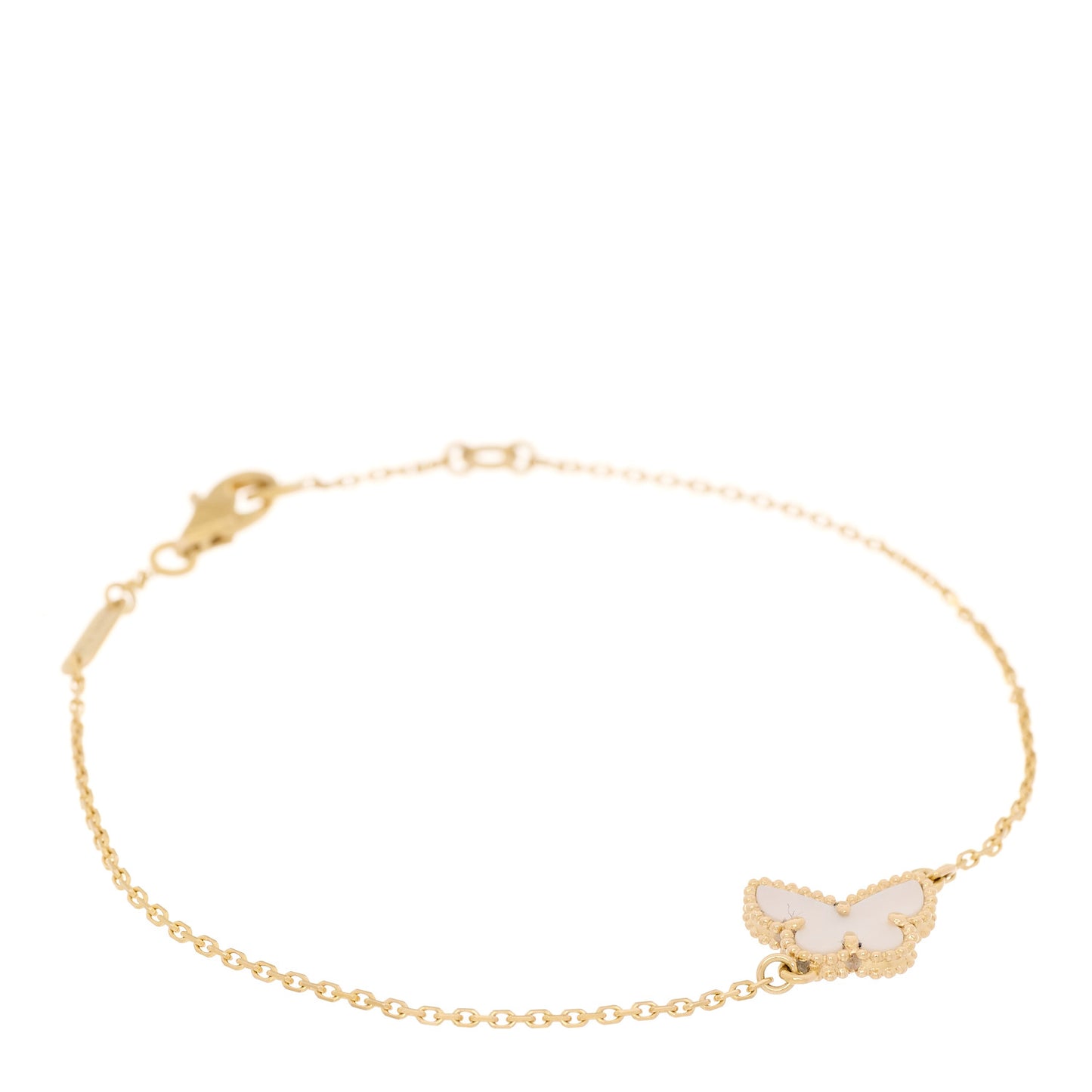18K Yellow Gold Mother of Pearl Sweet Alhambra Butterfly Bracelet