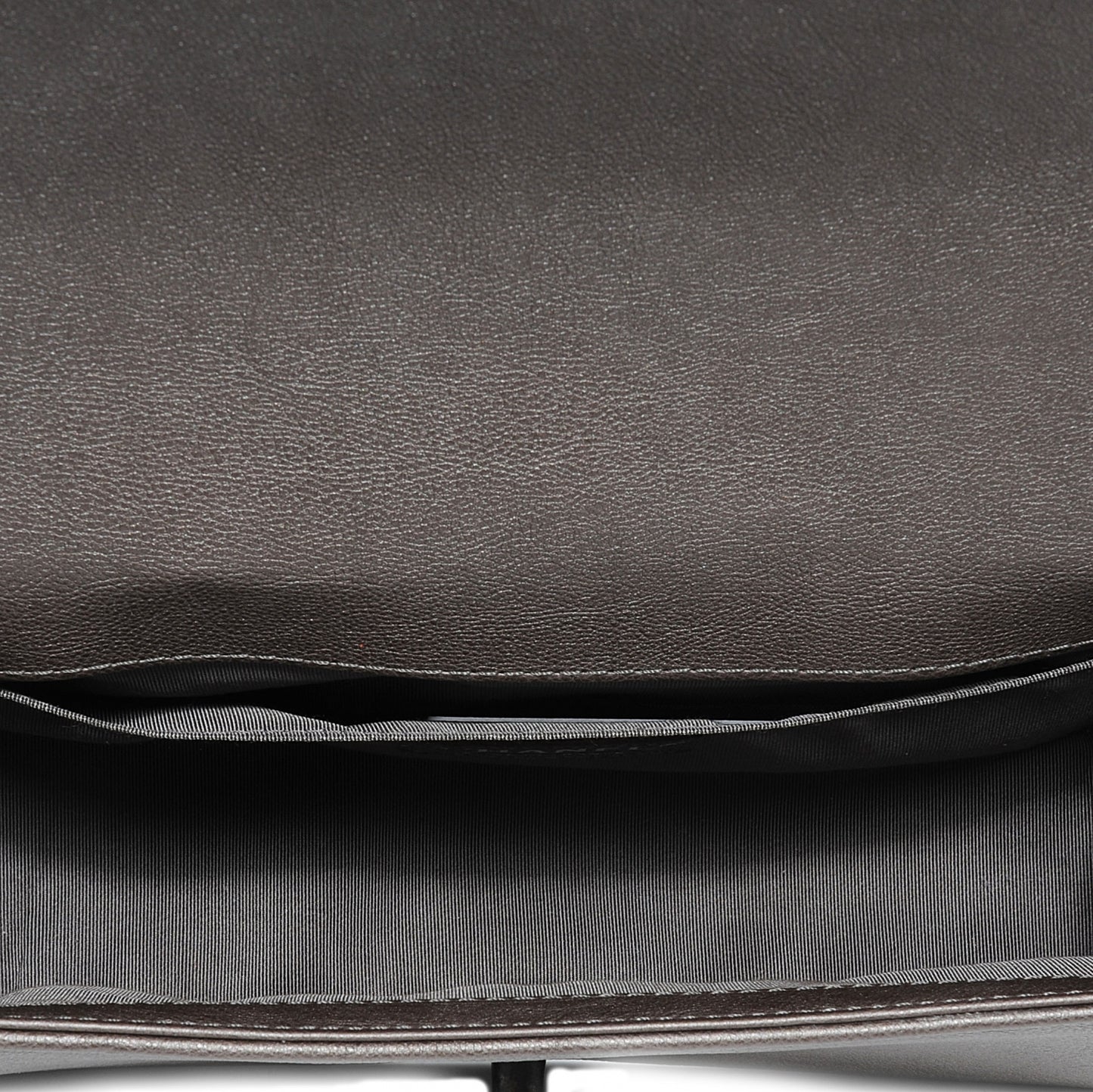 Calfskin Medium Boy Bag Flap Metallic Dark Silver
