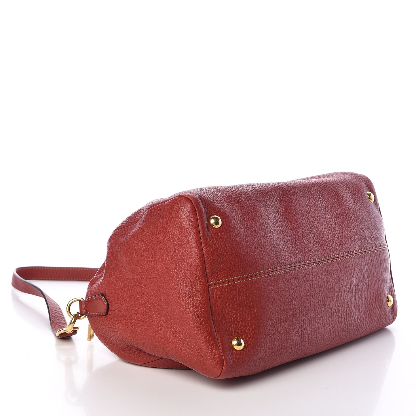 Vitello Daino Top Handle Shoulder Bag Rosso