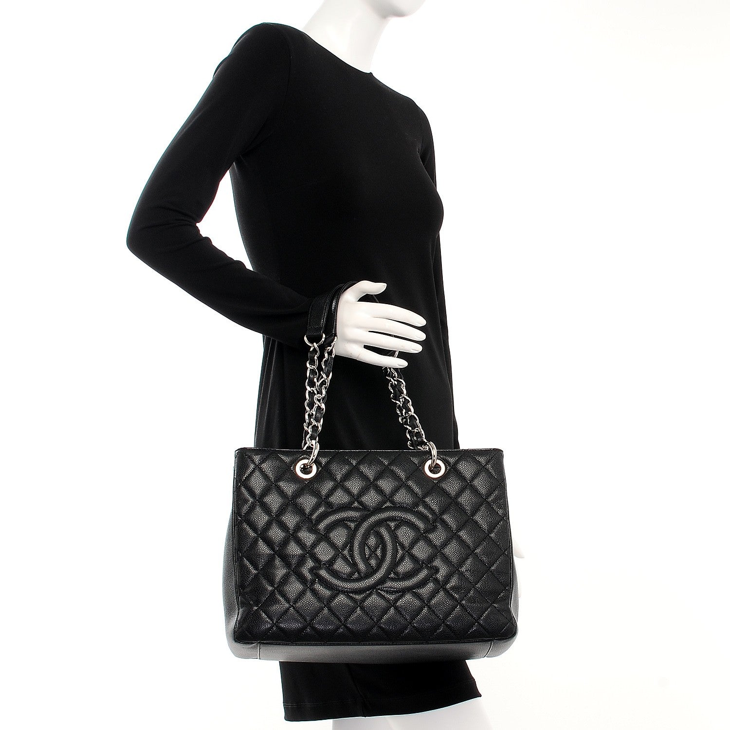 Chanel Caviar Quilted Grand Shopping Tote GST Black 2 of 15