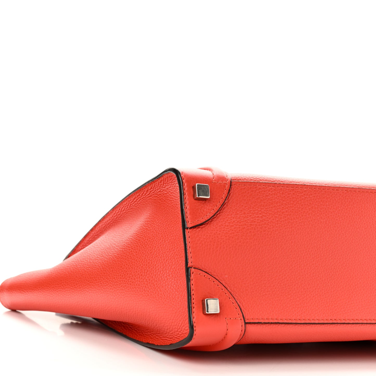 Pebbled Calfskin Micro Luggage Vermillion