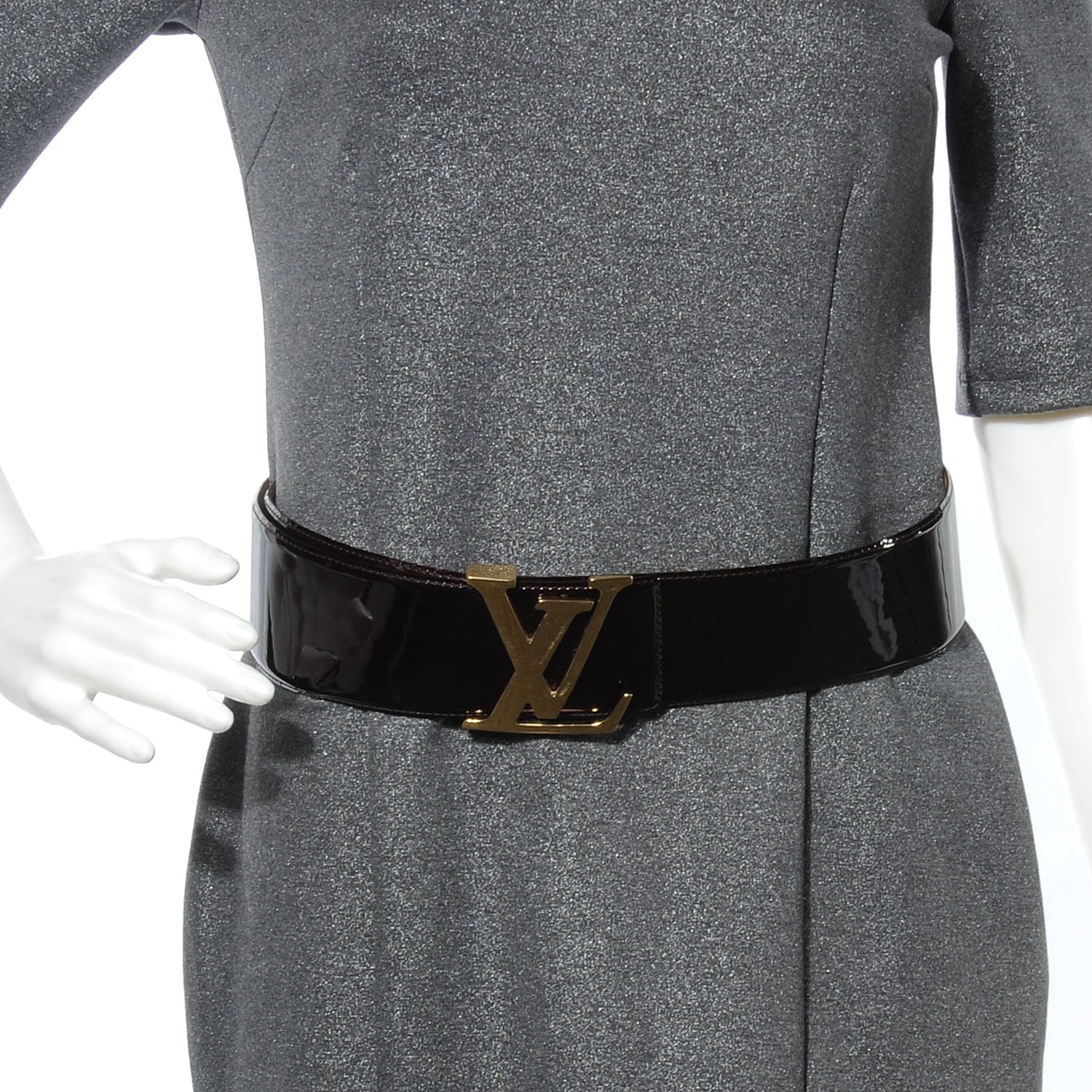 Louis Vuitton Patent LV Facettes Belt 85 34 Amarante 2 of 6