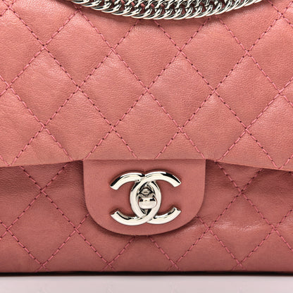 Chanel Washed Lambskin Quilted Medium Double Flap Bijoux Chain Pink 10 of 12