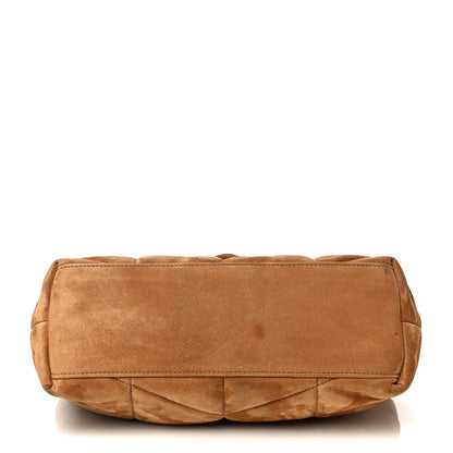 Saint Laurent Suede Calfskin Quilted Small Loulou Puffer Monogram Chain Satchel Cinnamon 12 of 13
