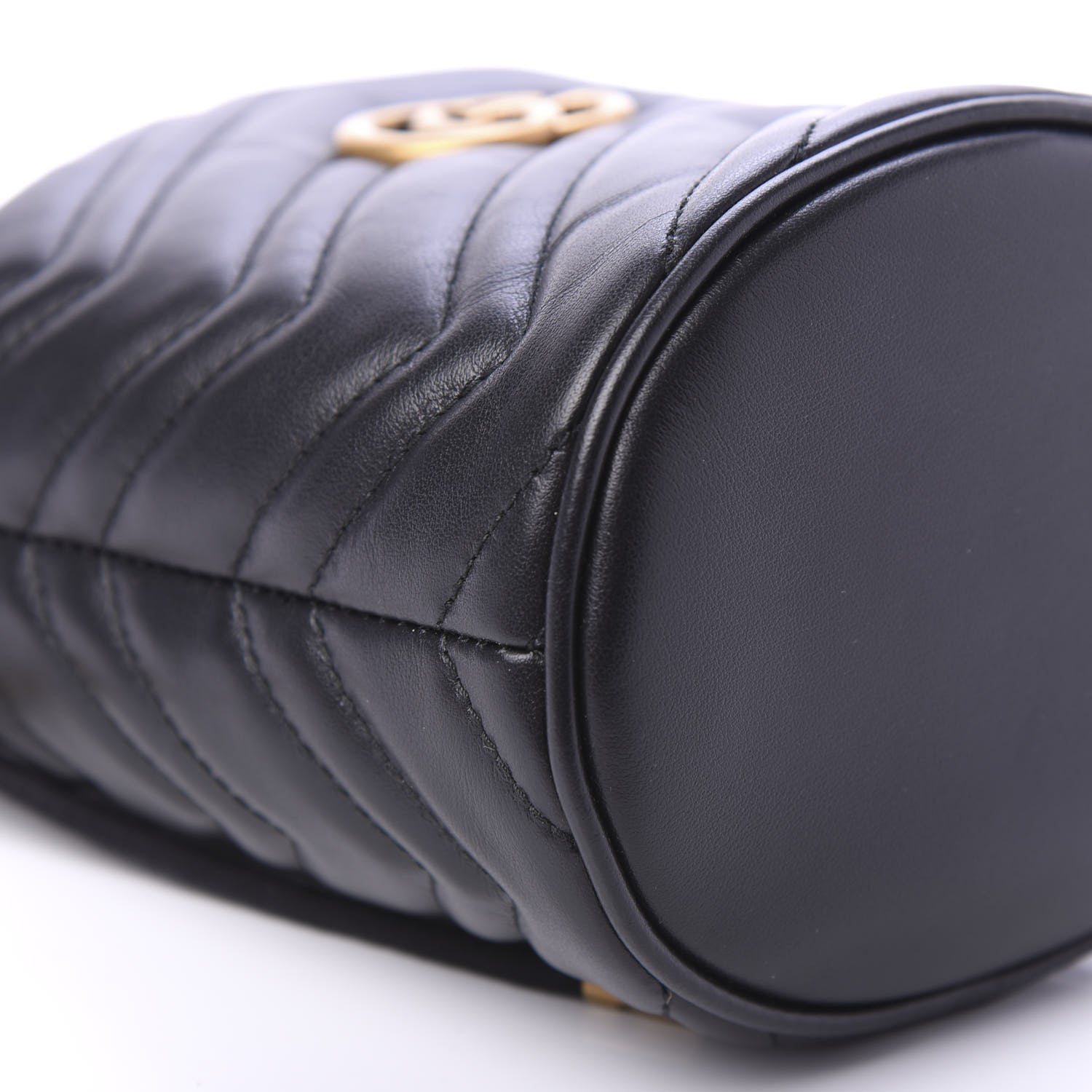 Gucci Calfskin Matelasse Mini GG Marmont 2.0 Bucket Bag Black 7 of 11