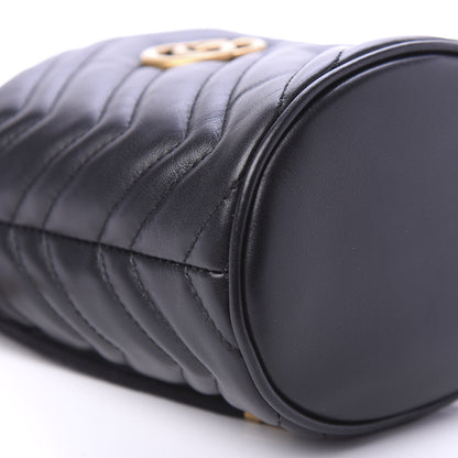 Gucci Calfskin Matelasse Mini GG Marmont 2.0 Bucket Bag Black 7 of 11