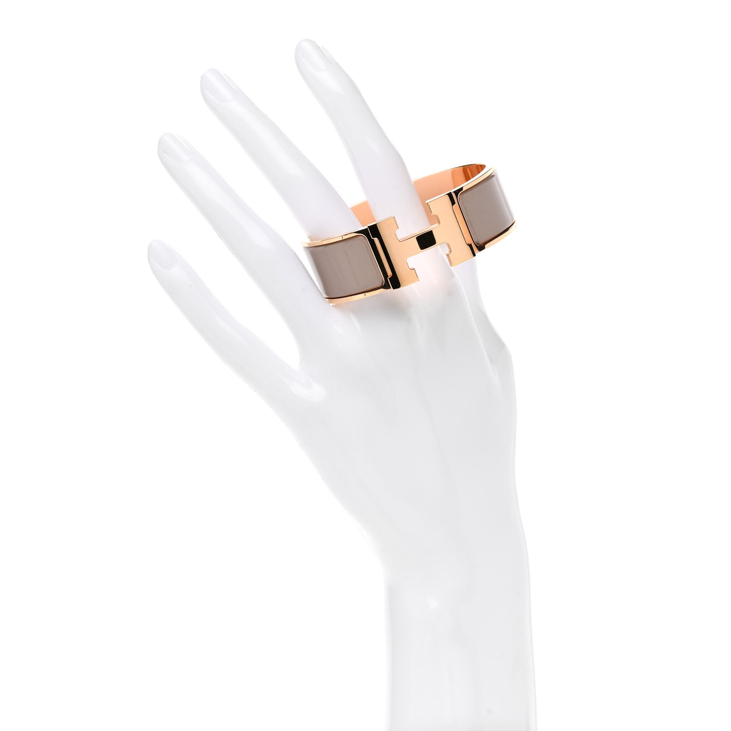 Enamel Wide Clic Clac H Bracelet Marron Glace
