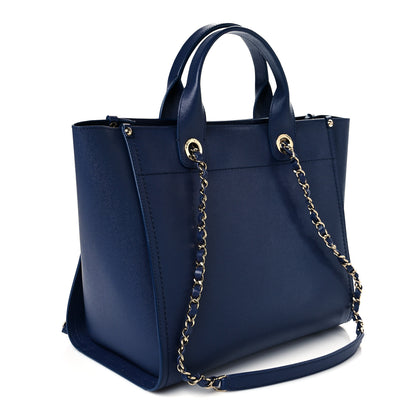 Chanel Caviar Small Studded Deauville Tote Navy 2 of 9