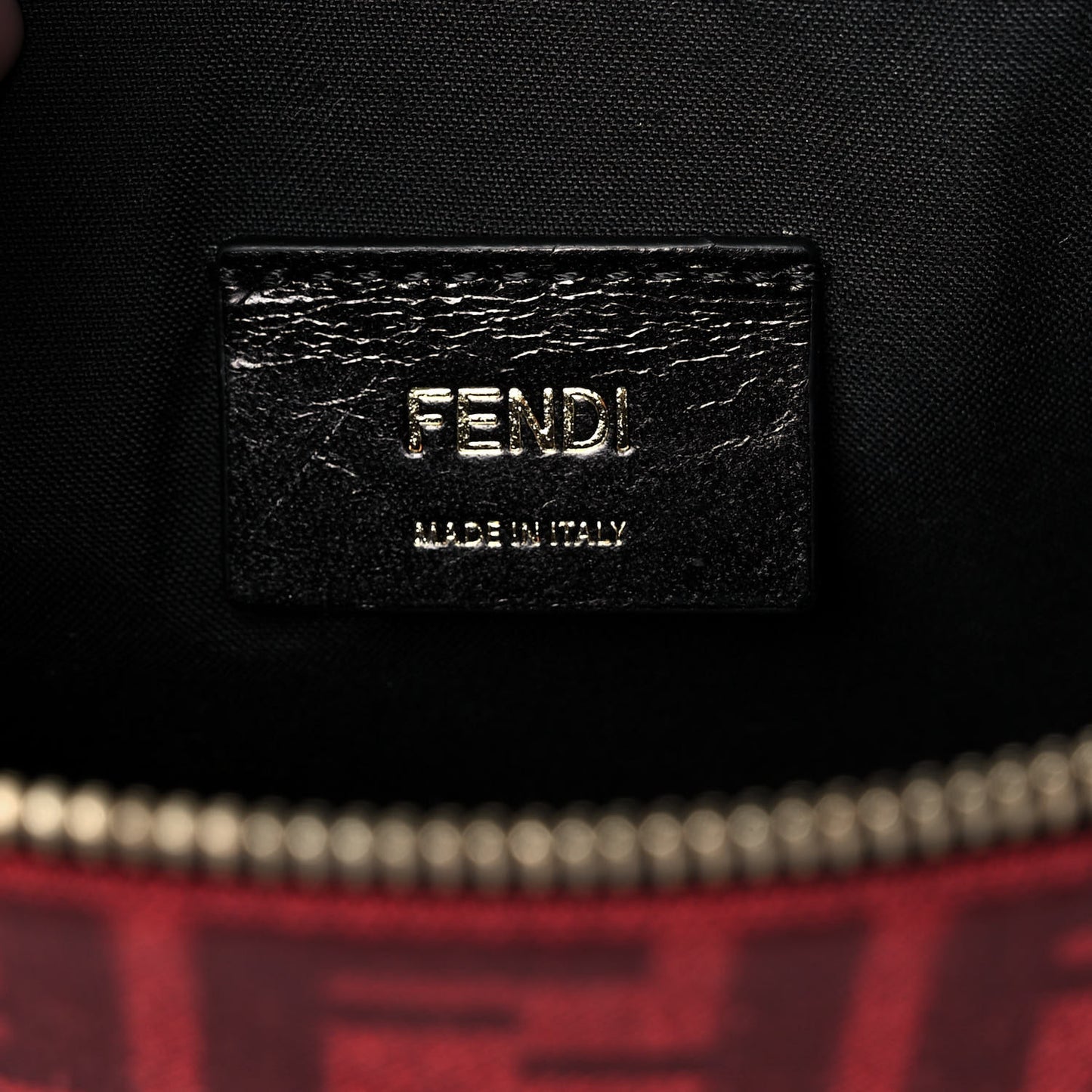 Fabric Jacquard FF Clutch Bag Rosso Marlboro Black