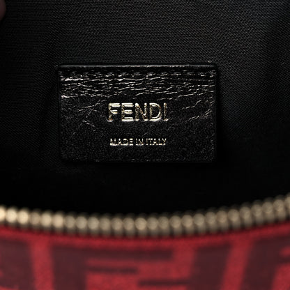 Fendi Fabric Jacquard FF Clutch Bag Rosso Marlboro Black 6 of 10