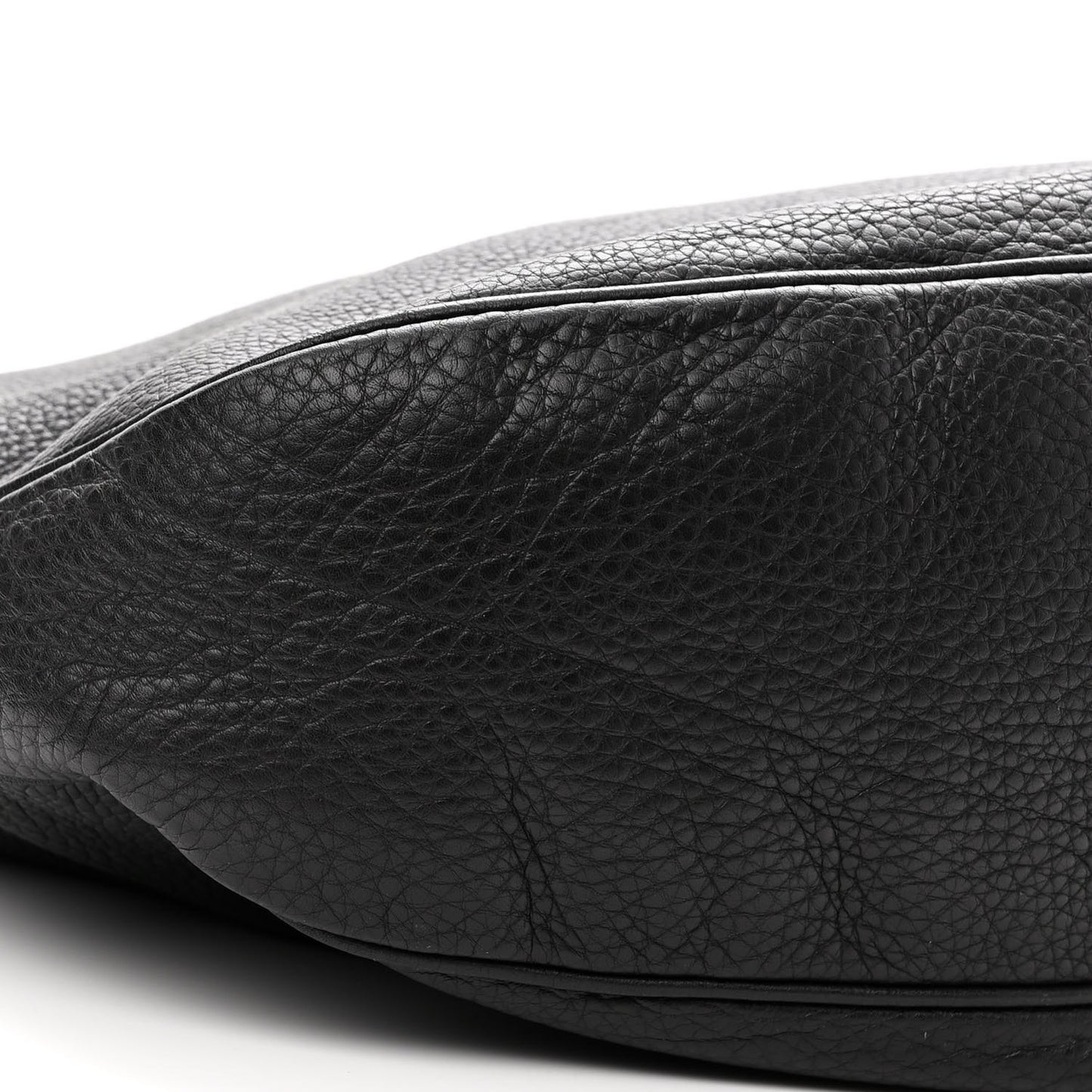 Pebbled Calfskin Large Ride Shoulder Bag Black