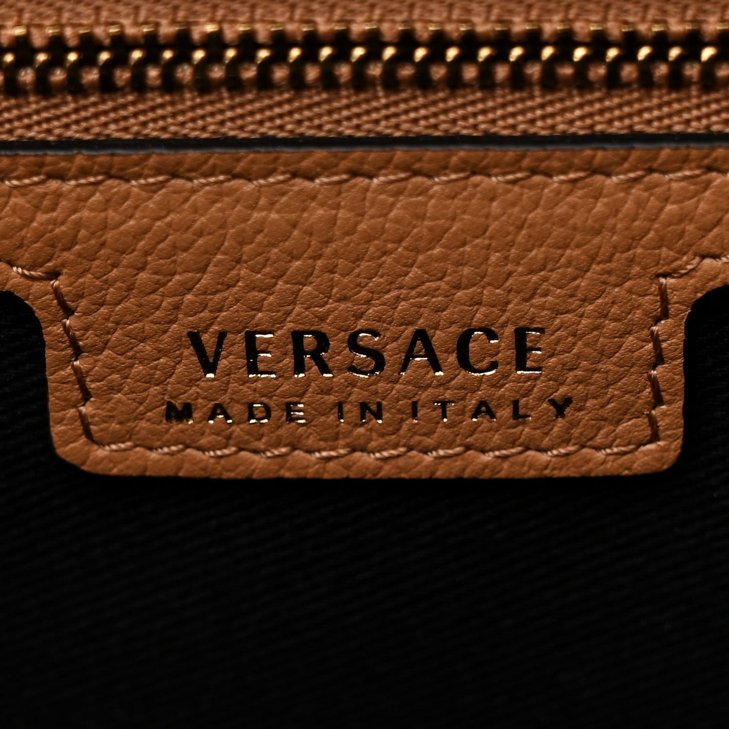 Grained Calfskin La Medusa Tote Caramel