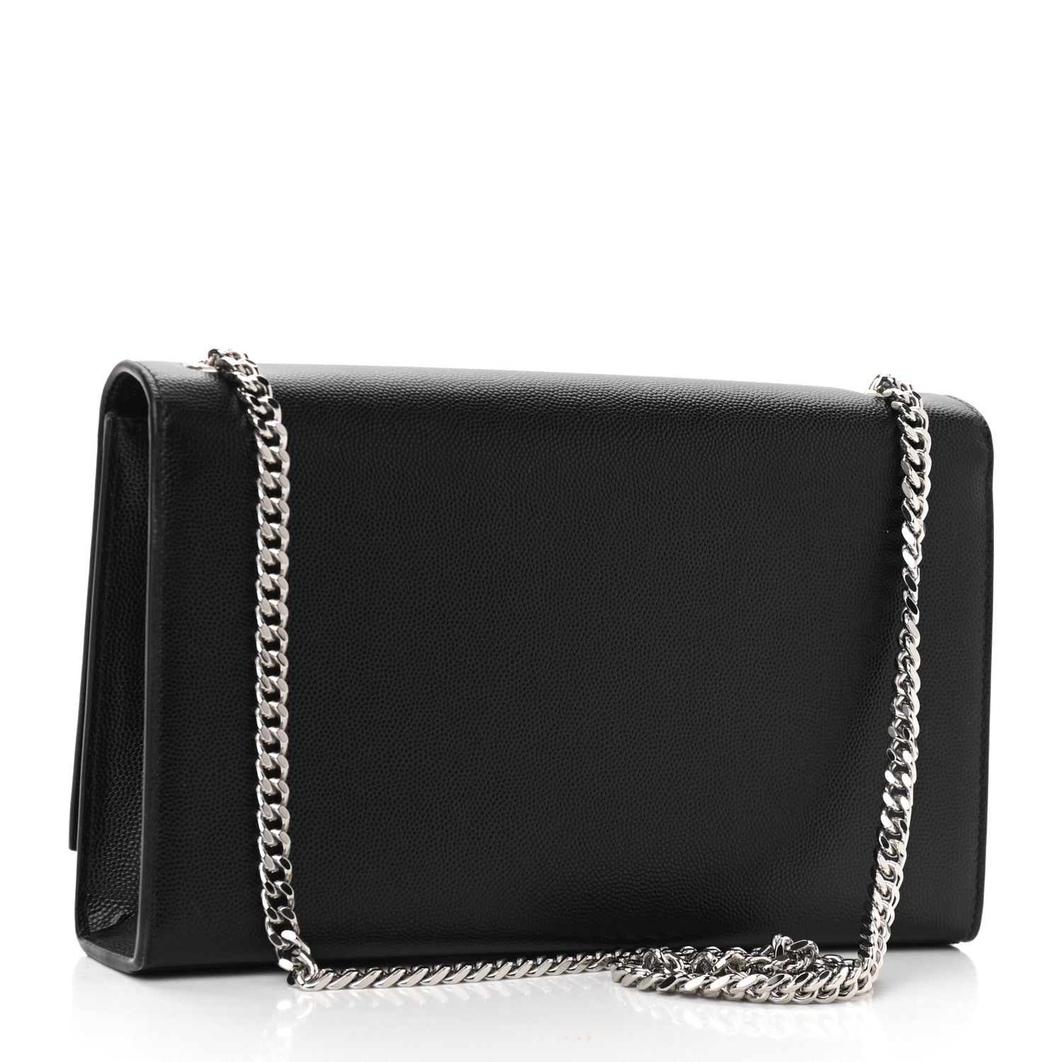 Saint Laurent Grain De Poudre Medium Classic Monogram Kate Satchel Black 3 of 9