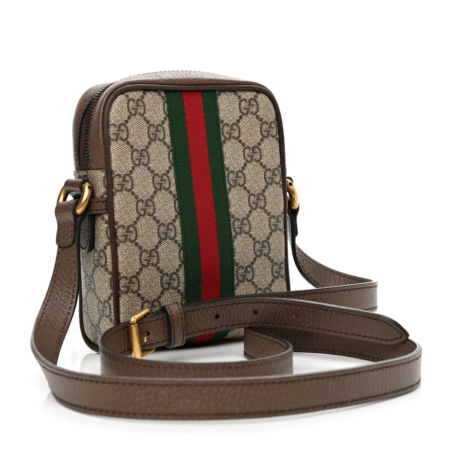 GG Supreme Monogram Web Mini Ophidia Messenger Brown