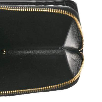 Saint Laurent Calfskin Heart Print Monogram Compact Zip Around Wallet Black Red 5 of 10
