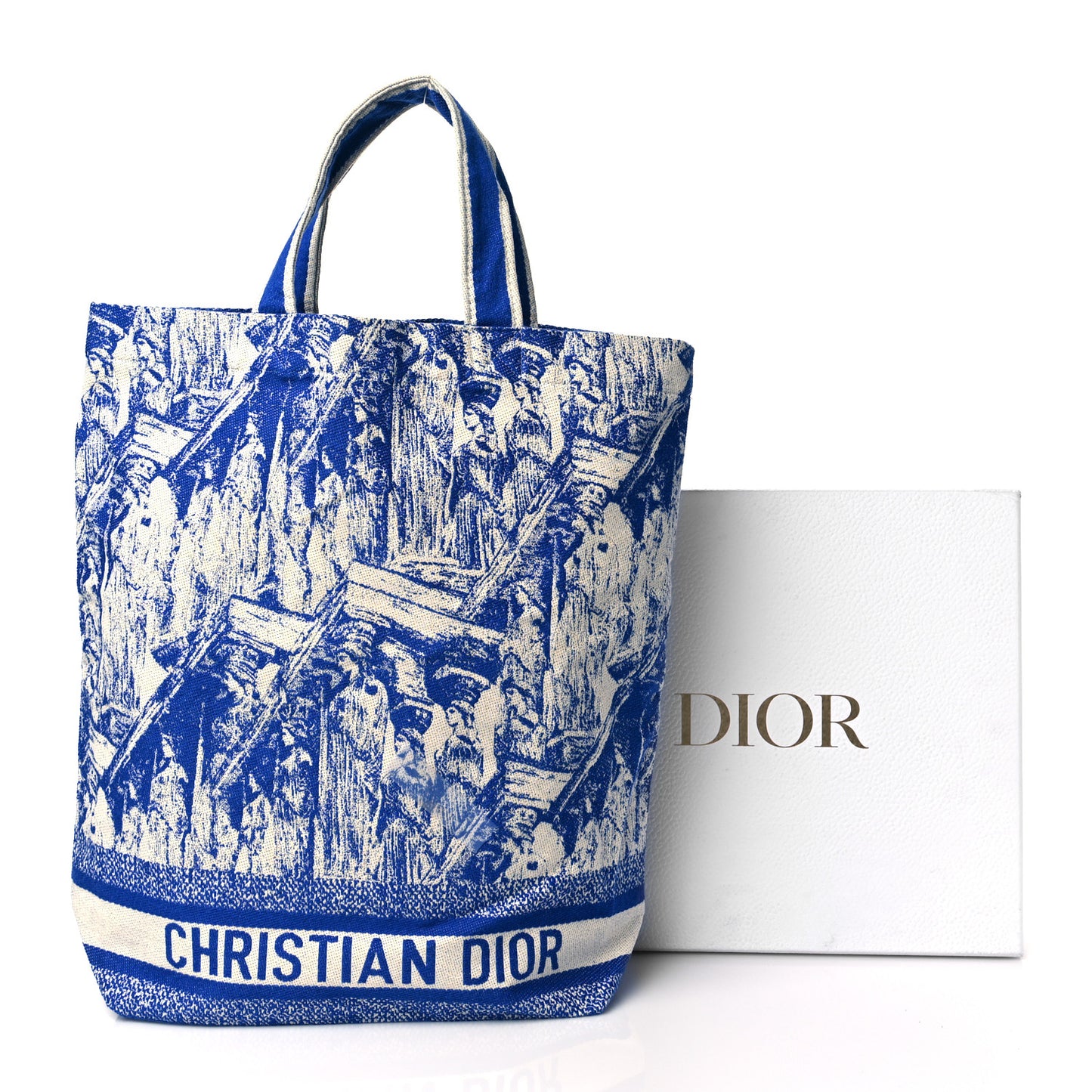 Canvas Print Cruise Tote Ivory Blue