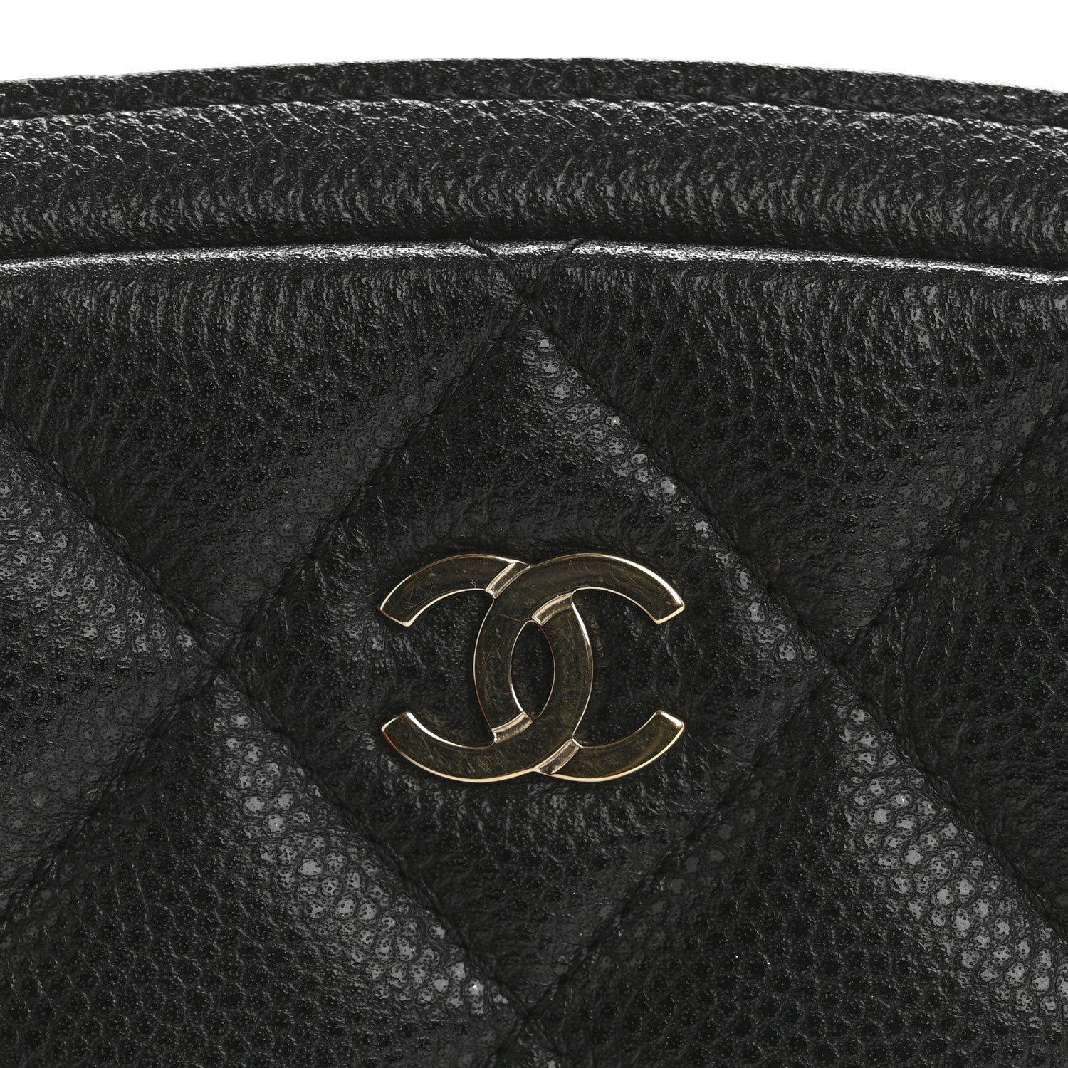 Chanel Caviar Quilted Small Curvy Pouch Cosmetic Case Black 5 of 8