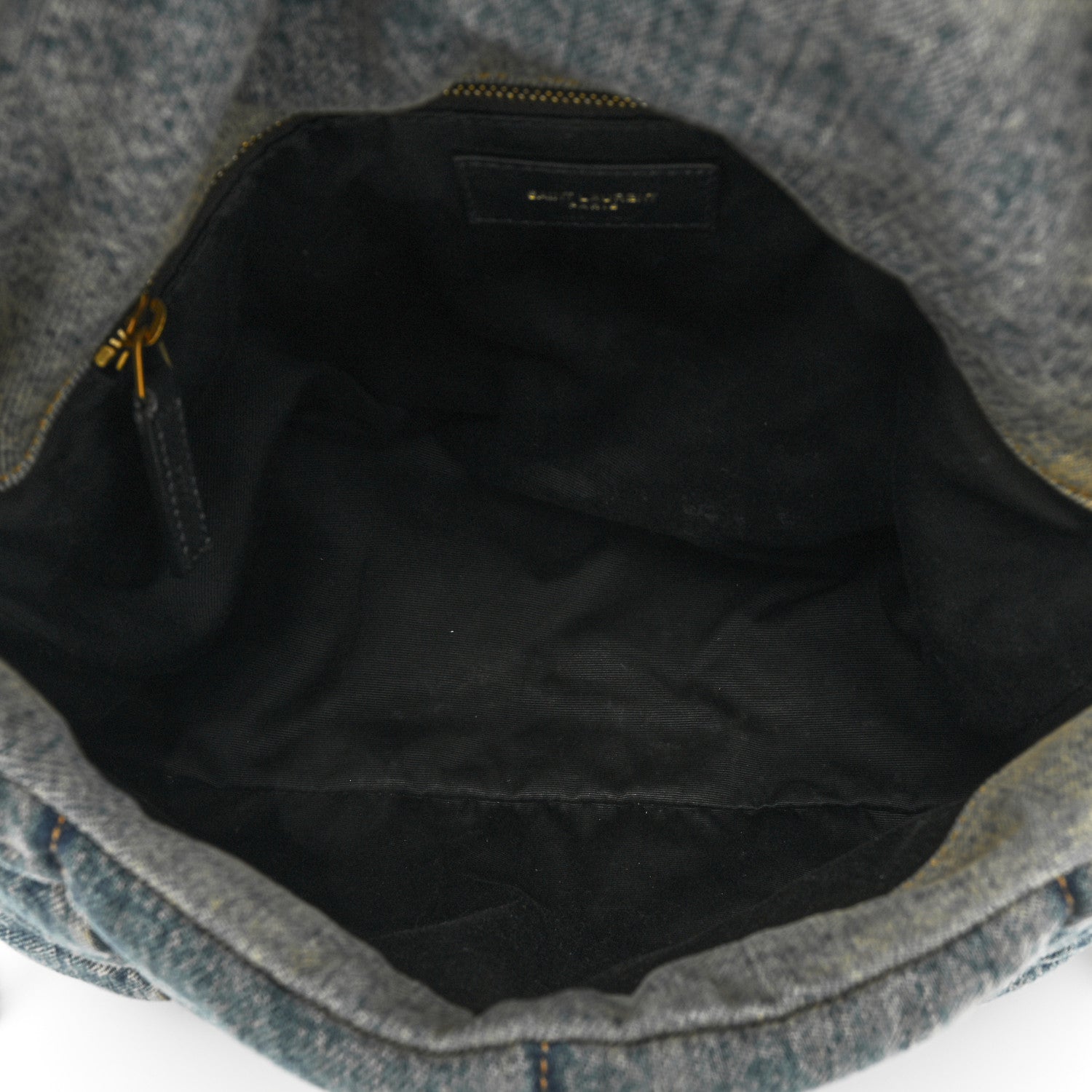 Saint Laurent Denim Quilted Medium Loulou Puffer Monogram Chain Satchel Blue Black 5 of 14