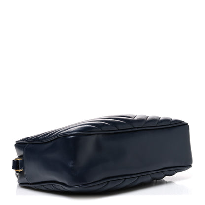 Saint Laurent Calfskin Matelasse Monogram Lou Camera Bag Deep Marine 4 of 10
