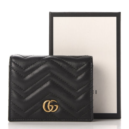 Gucci Calfskin Matelasse GG Marmont Card Case Wallet Black 12 of 12