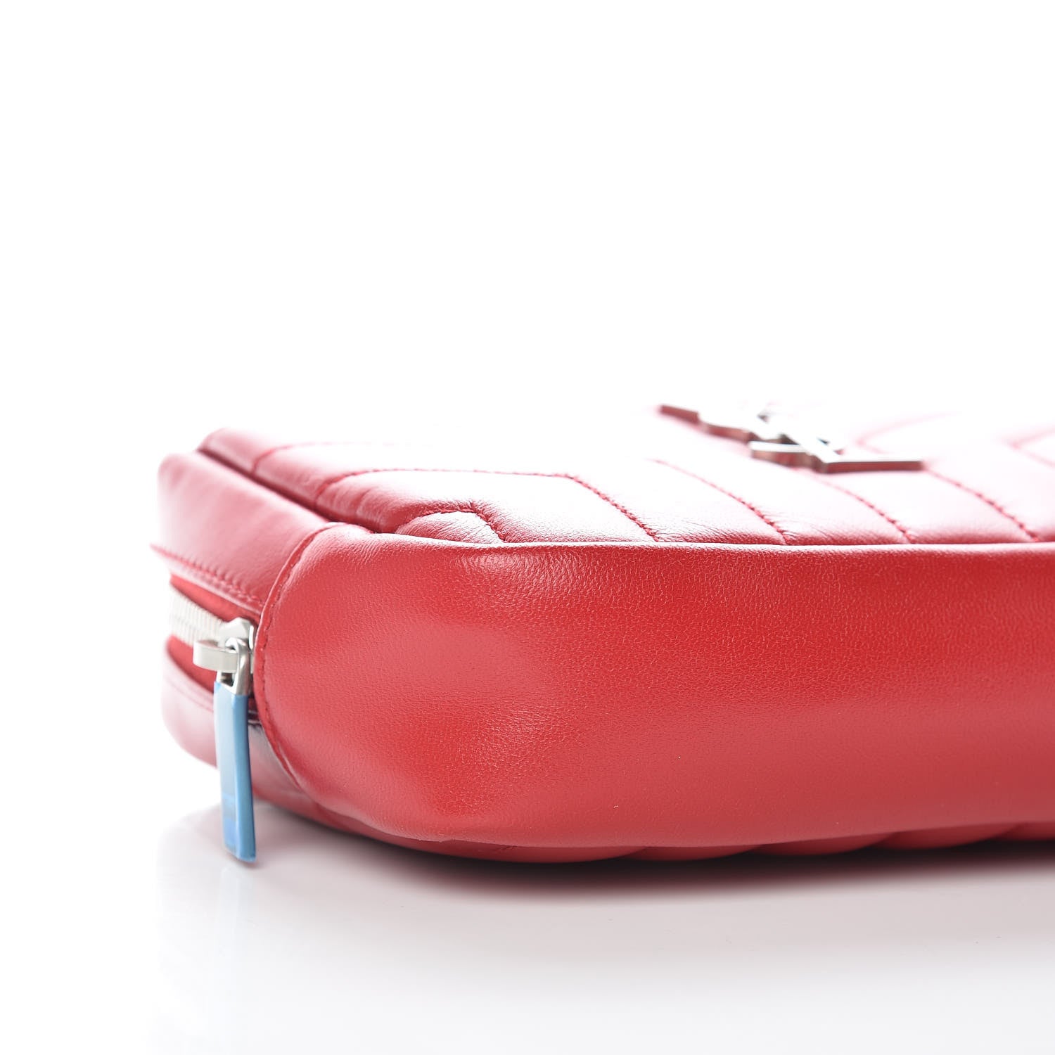 Saint Laurent Lambskin Y Quilted Monogram Loulou Cosmetic Case Rouge Orient 8 of 9