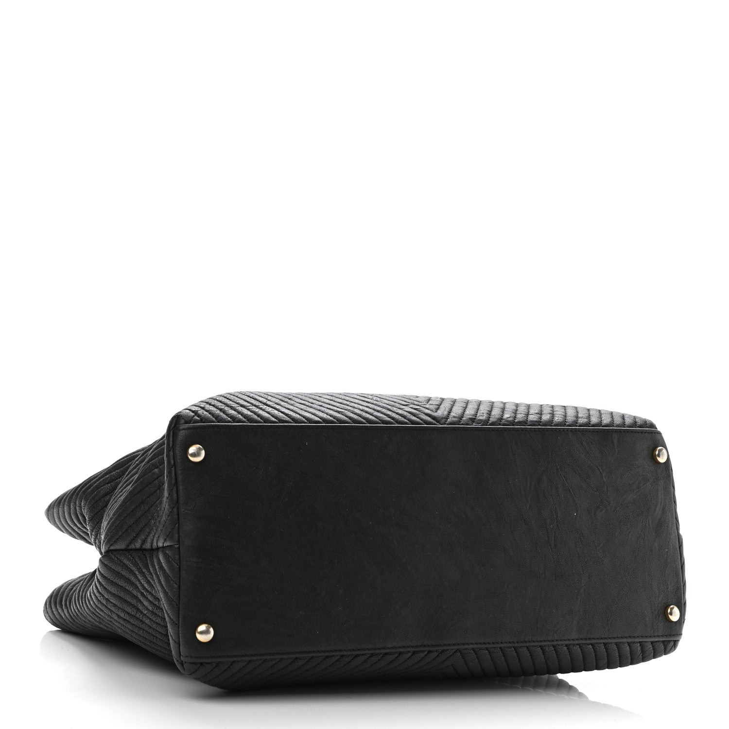 Chanel Wrinkled Lambskin Chevron Quilted Surpique Tote Black 4 of 11