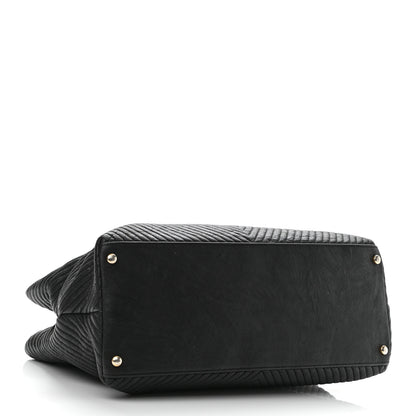 Chanel Wrinkled Lambskin Chevron Quilted Surpique Tote Black 4 of 11