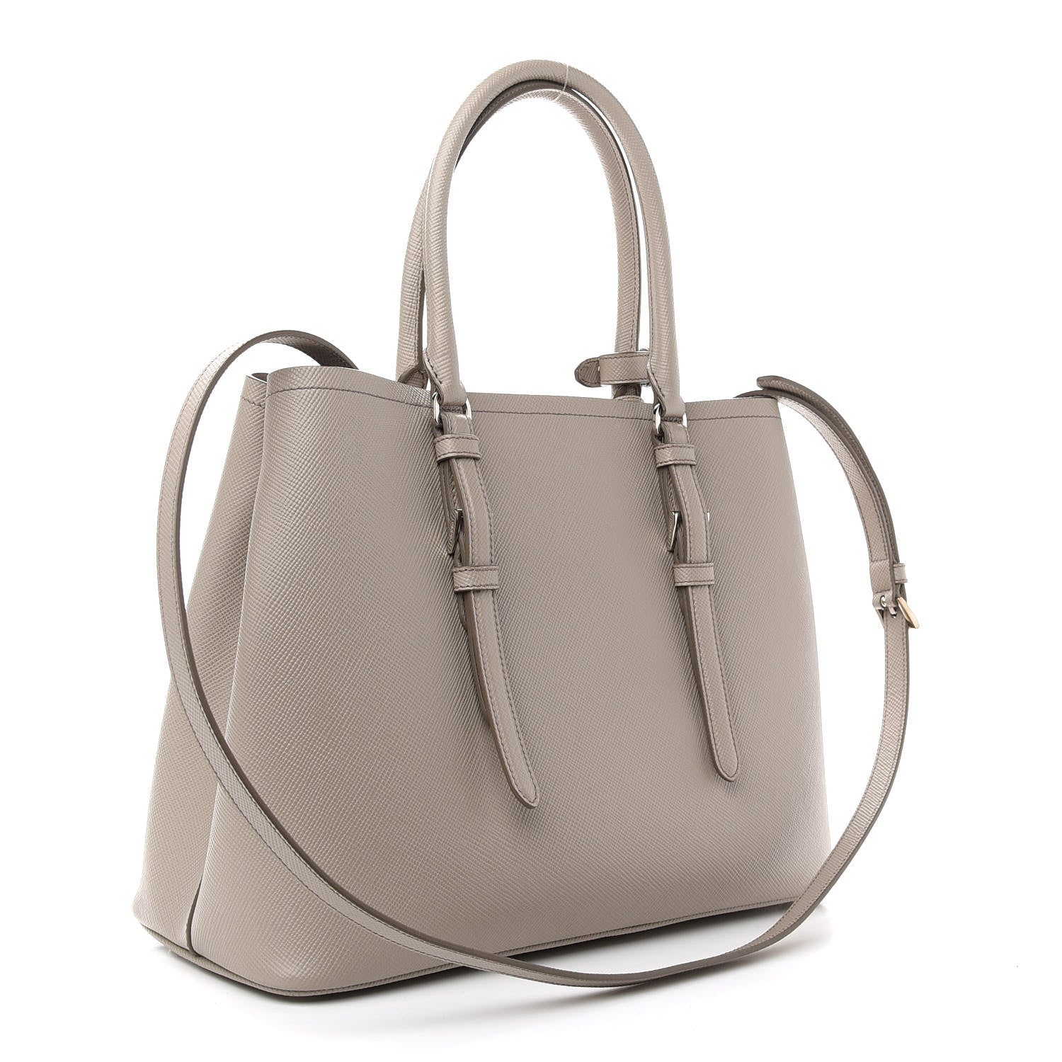 Prada Saffiano Cuir Small Double Handle Tote Pomice 2 of 7