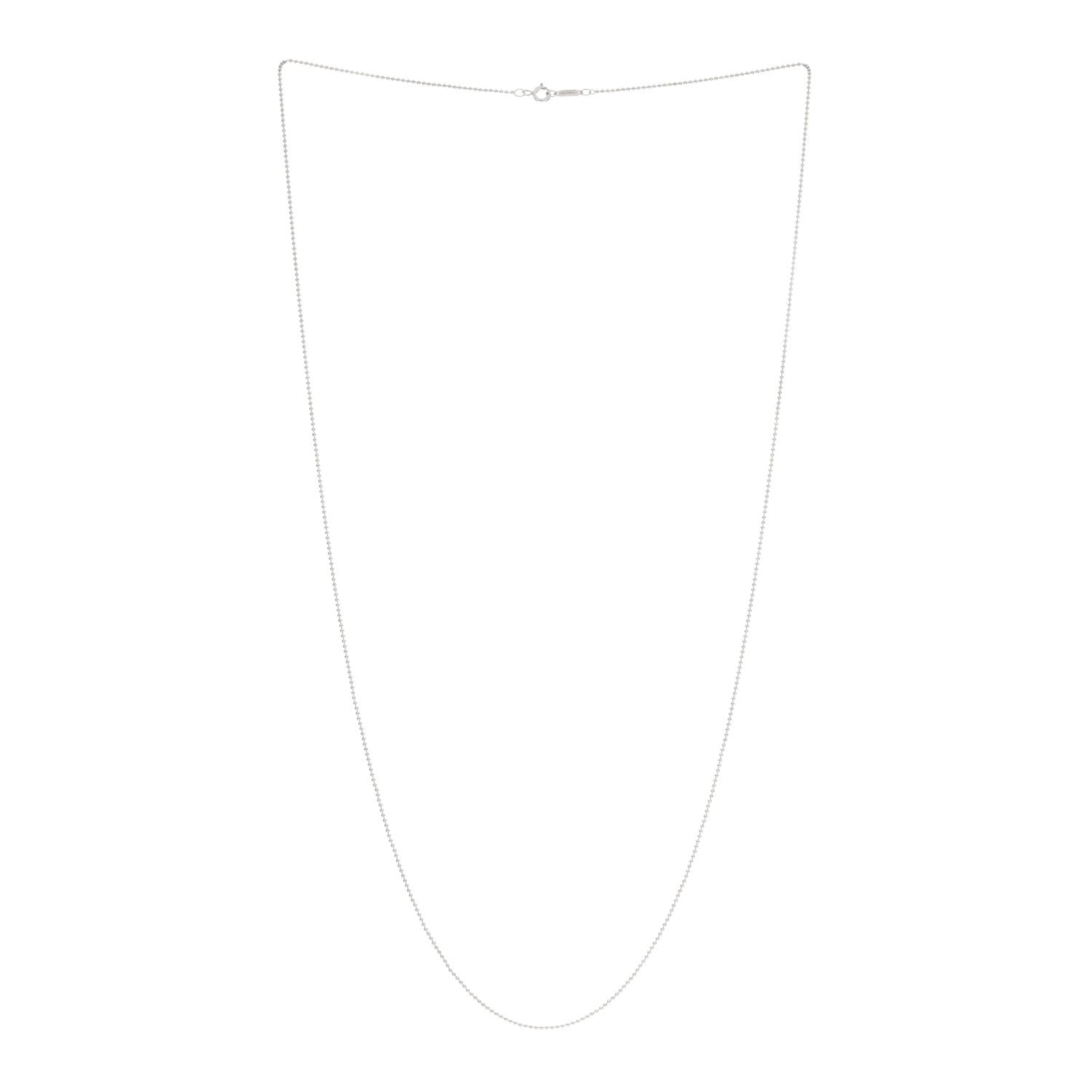 Tiffany Sterling Silver 1.2mm Bead Chain Necklace 30" 2 of 3