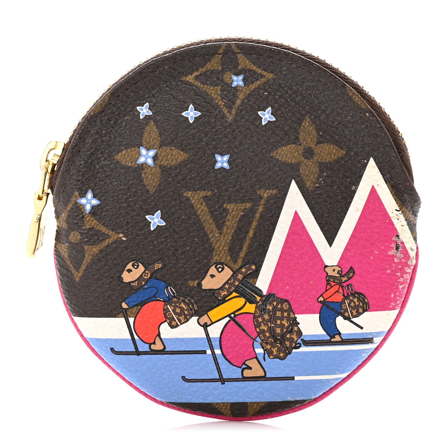 Louis Vuitton Monogram 2018 Christmas Animation Round Coin Purse 1 of 8