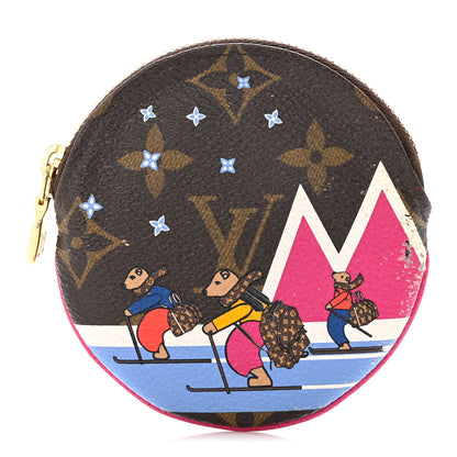 Louis Vuitton Monogram 2018 Christmas Animation Round Coin Purse 1 of 8