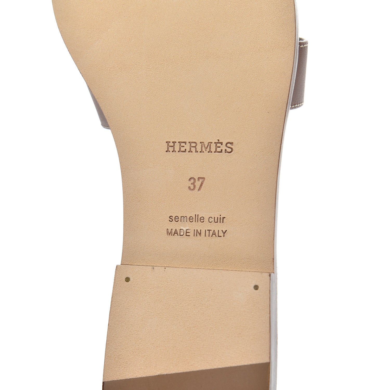 Hermes Box Calfskin Oran Sandals 37 Gold 7 of 9