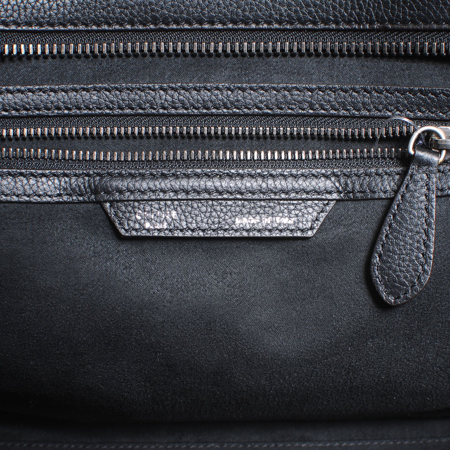 Drummed Leather Shoulder Luggage Black