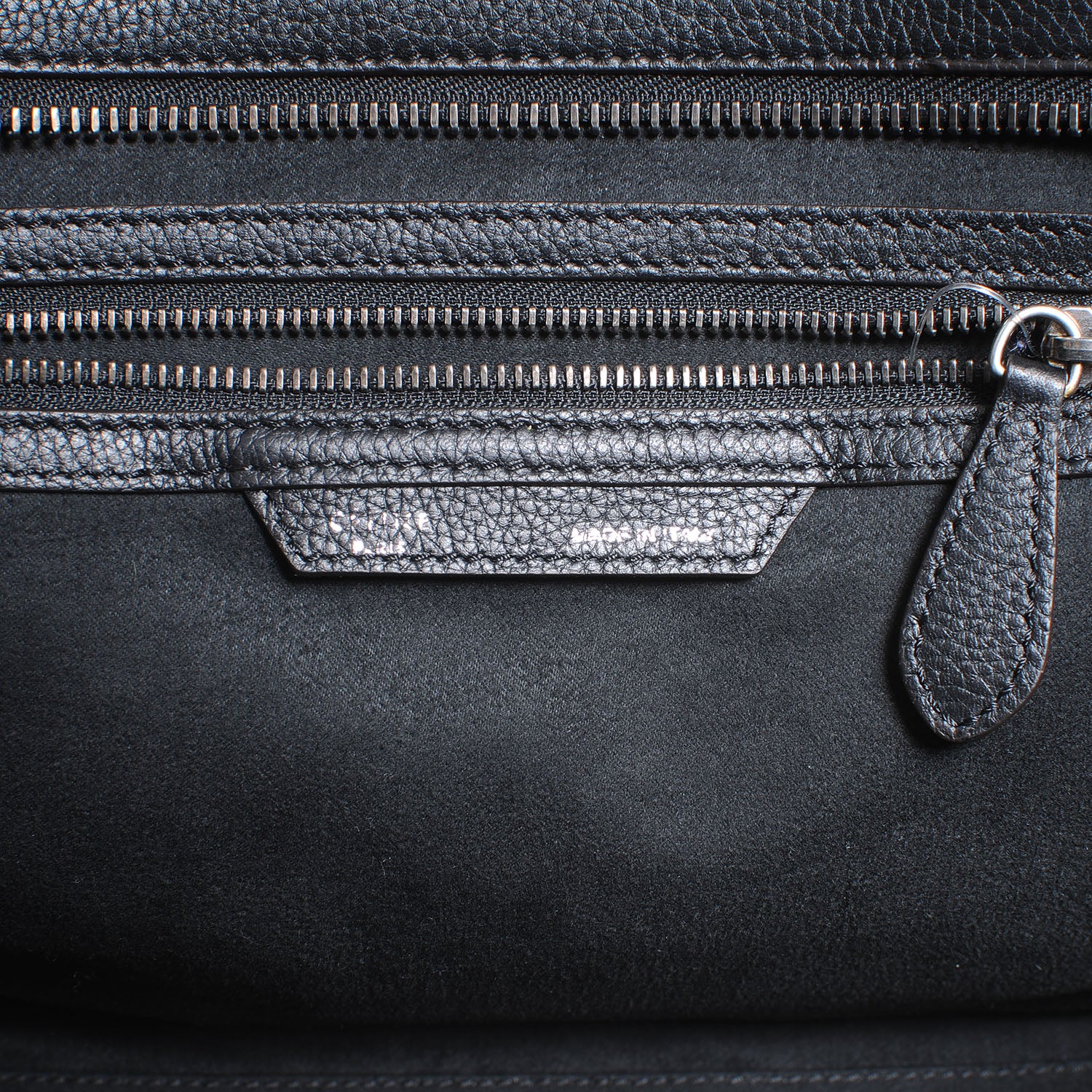 Celine Drummed Leather Shoulder Luggage Black 5 of 7