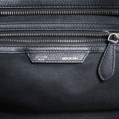 Celine Drummed Leather Shoulder Luggage Black 5 of 7