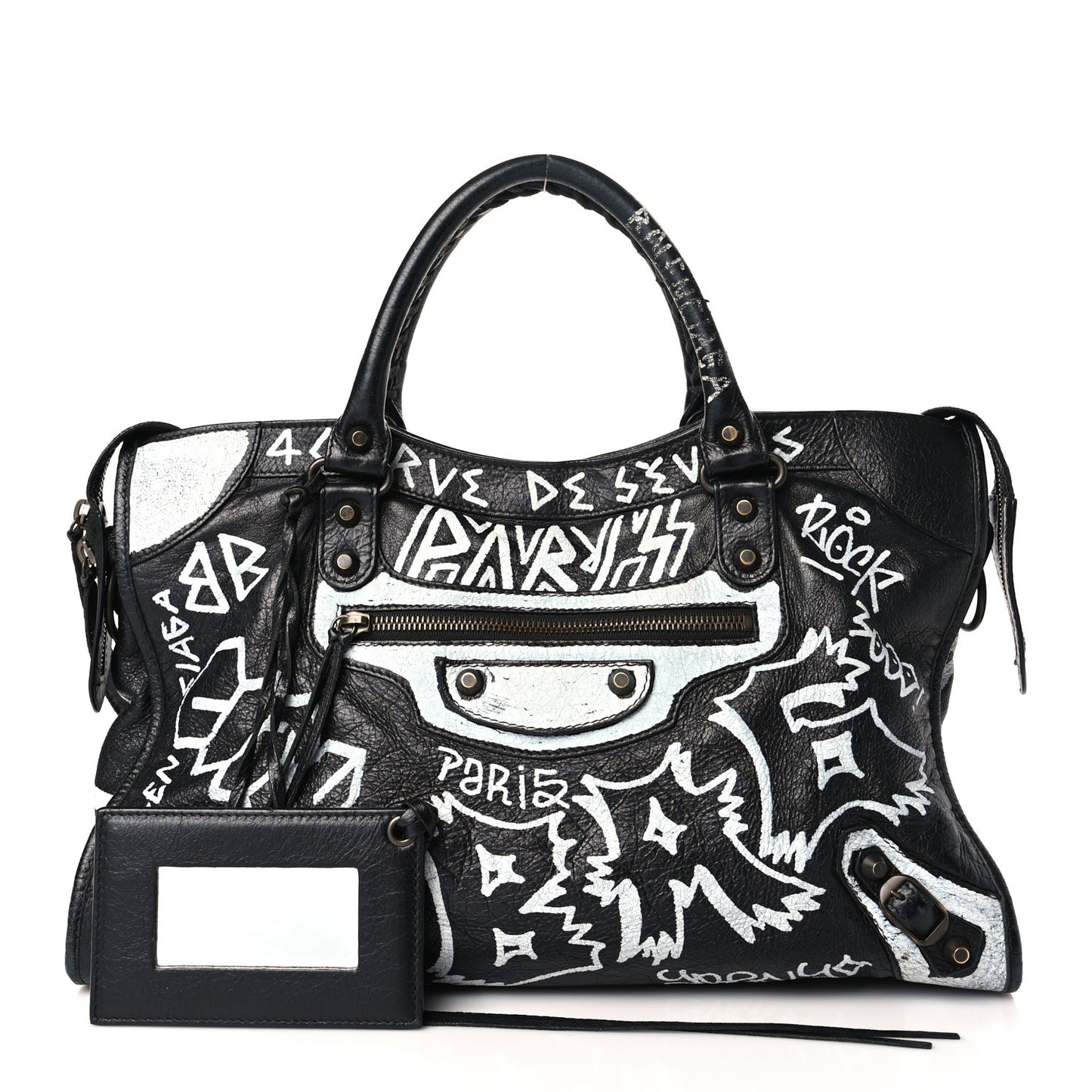 Agneau Arena Graffiti All Over Classic Hardware City Black White