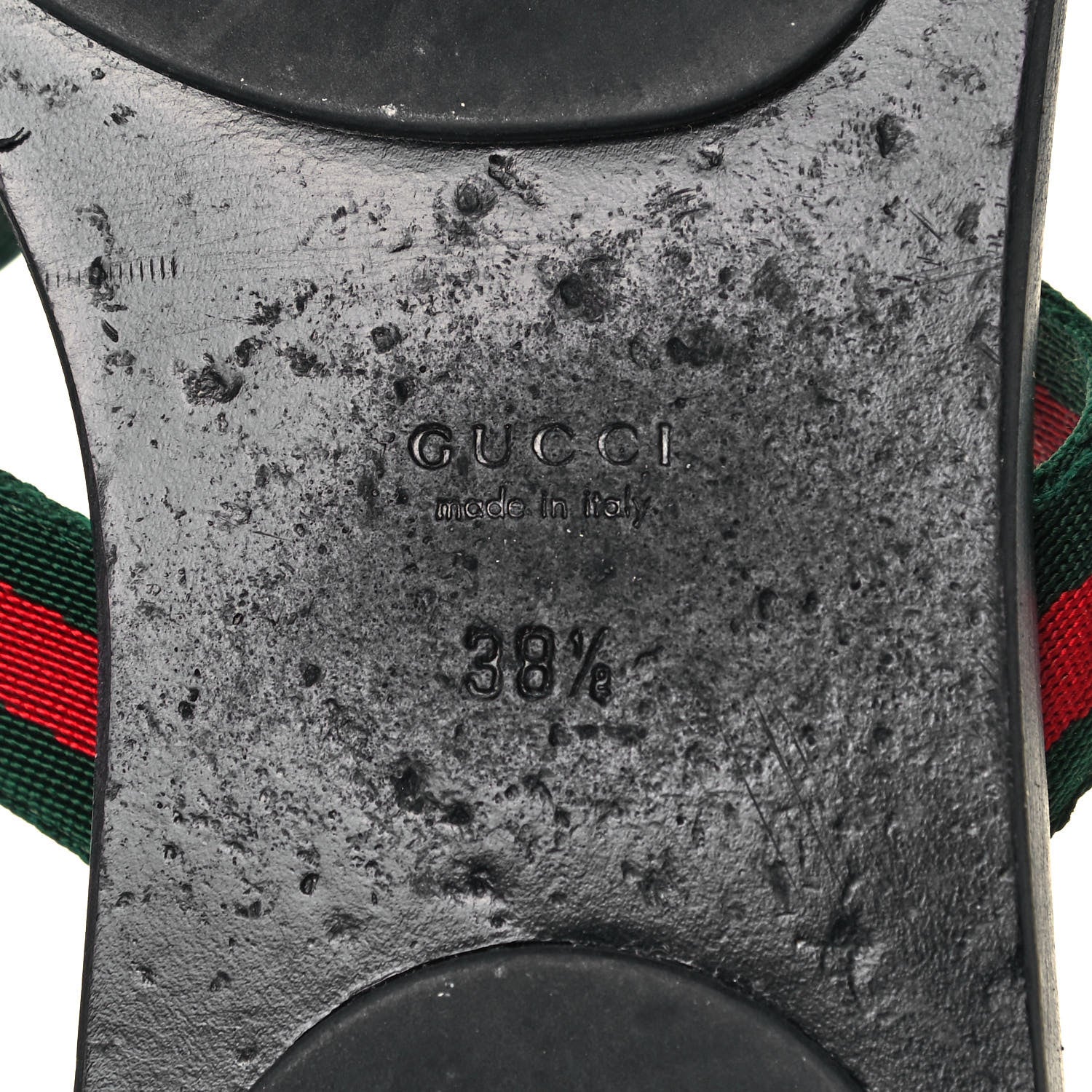 Gucci Nylon Guccissima Web Womens Thong Sandals 38.5 Green Red Black 6 of 9