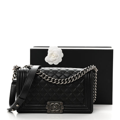 Chanel Caviar Quilted Medium Boy Flap Black 11 of 11