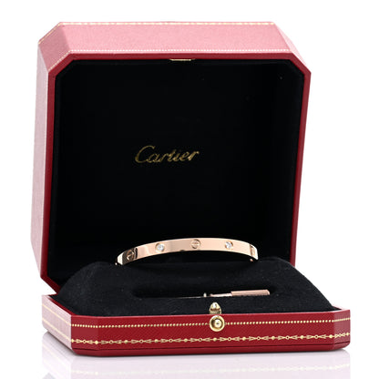 Cartier 18K Pink Gold 4 Diamond LOVE Bracelet 18 5 of 5