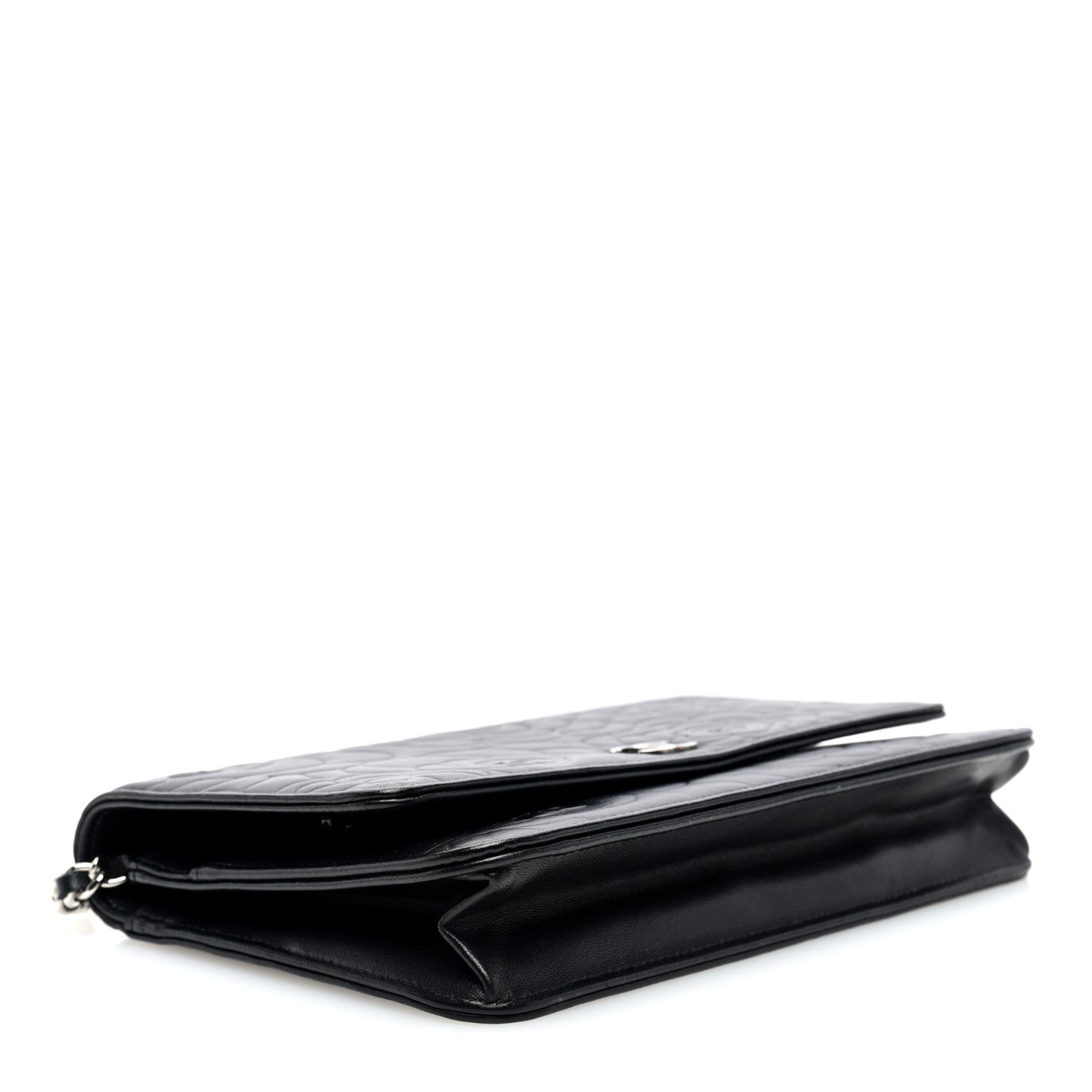 Chanel Lambskin Camellia Embossed Wallet on Chain WOC 4 of 10