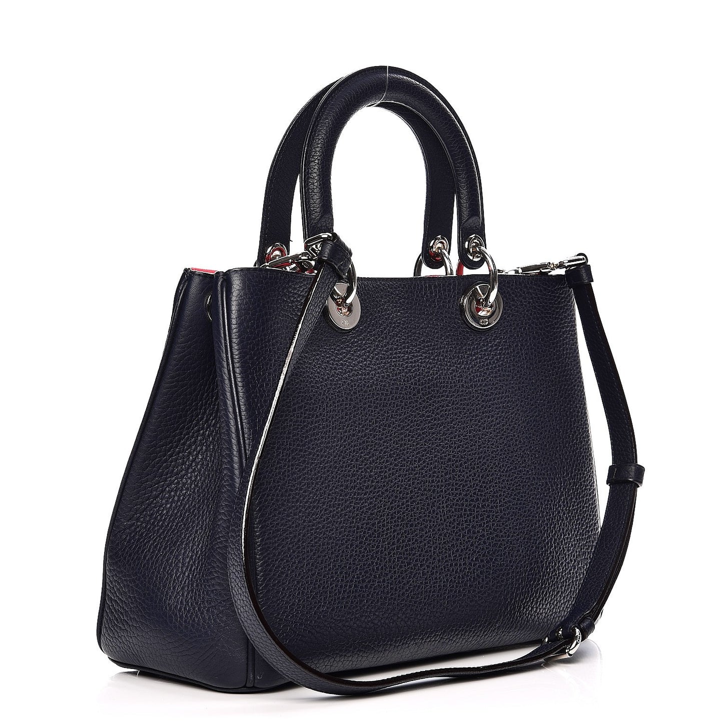 Bullcalf Medium Diorissimo Tote Navy Fuchsia