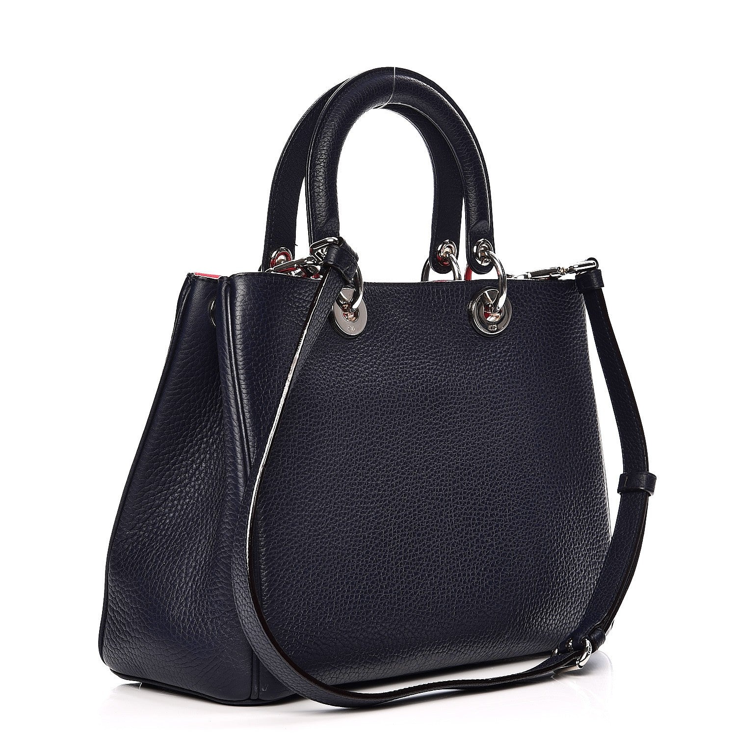 Christian Dior Bullcalf Medium Diorissimo Tote Navy Fuchsia 4 of 28