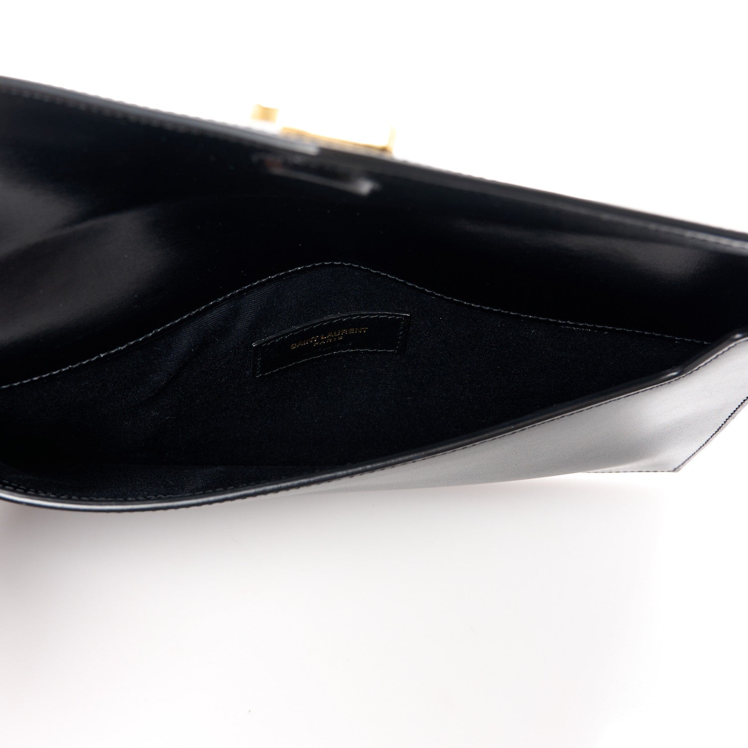 Saint Laurent Smooth Shiny Calfskin Monogram Uptown Pouch Black 5 of 10