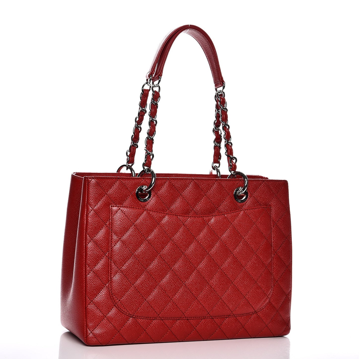 Caviar Quilted Grand Shopping Tote GST Dark Red
