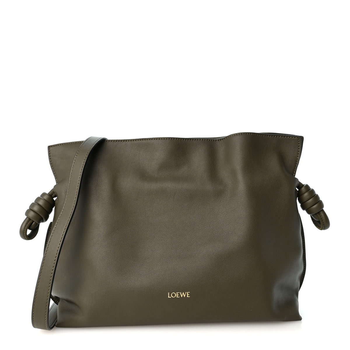 Loewe Nappa Calfskin Medium Flamenco Knot Clutch Avocado Green 1 of 10