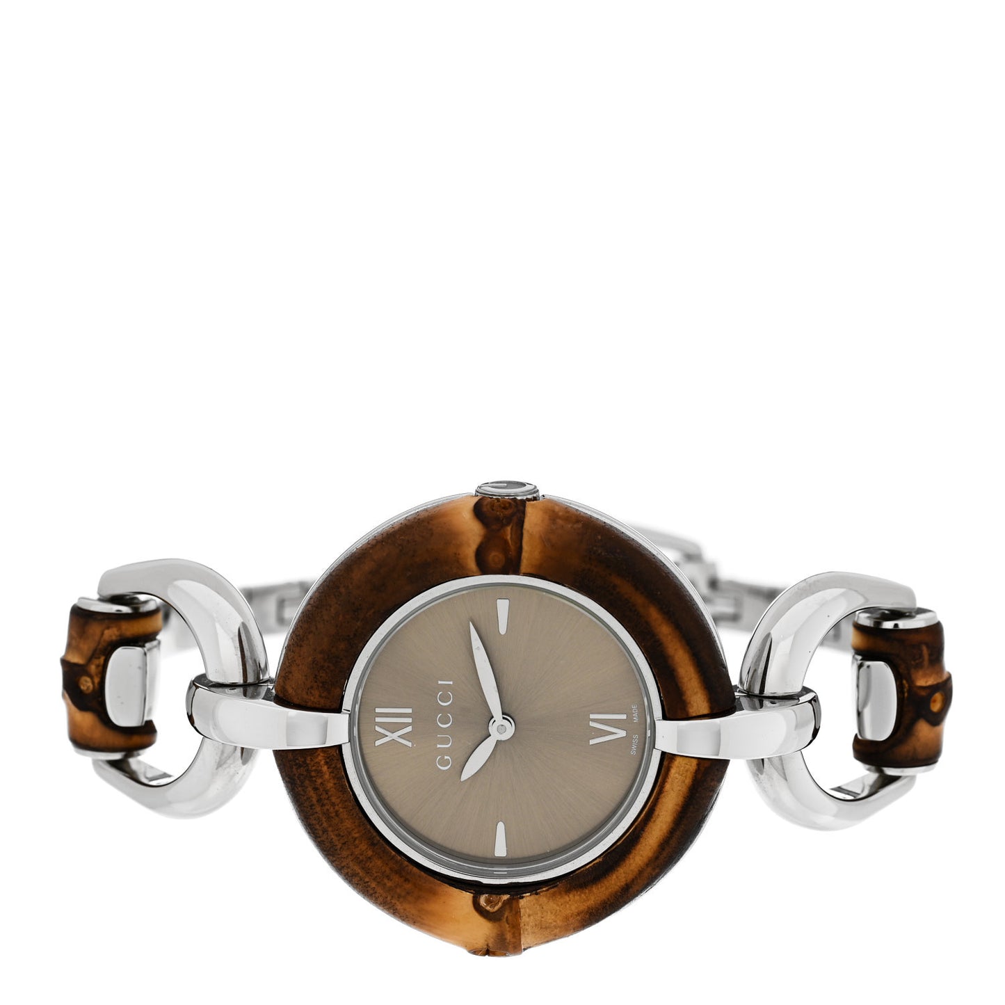 Stainless Steel Bamboo 35mm Quartz Watch Brown
