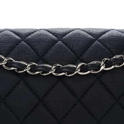 Chanel Deerskin Quilted Casual Journey Flap Dark Blue 8 of 10