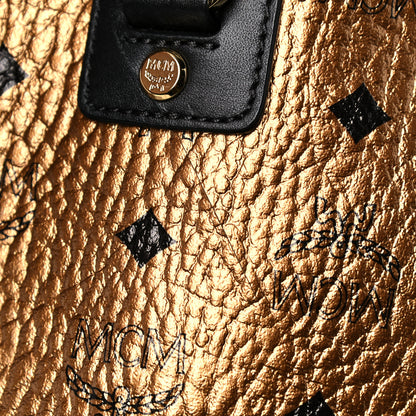 MCM Metallic Visetos Traveler Weekender Duffle Bag Gold 15 of 15