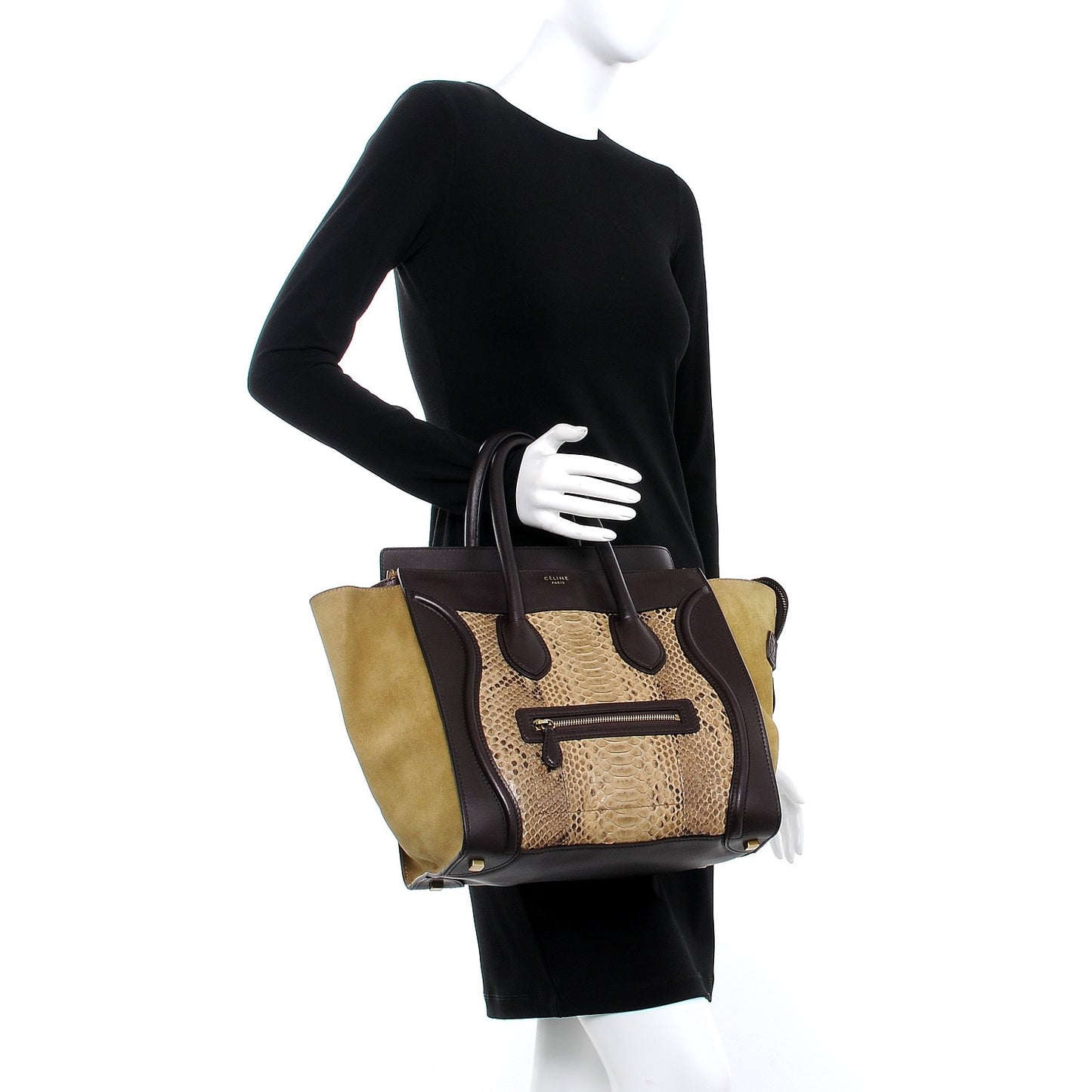 Python Smooth Calfskin Mini Luggage Natural