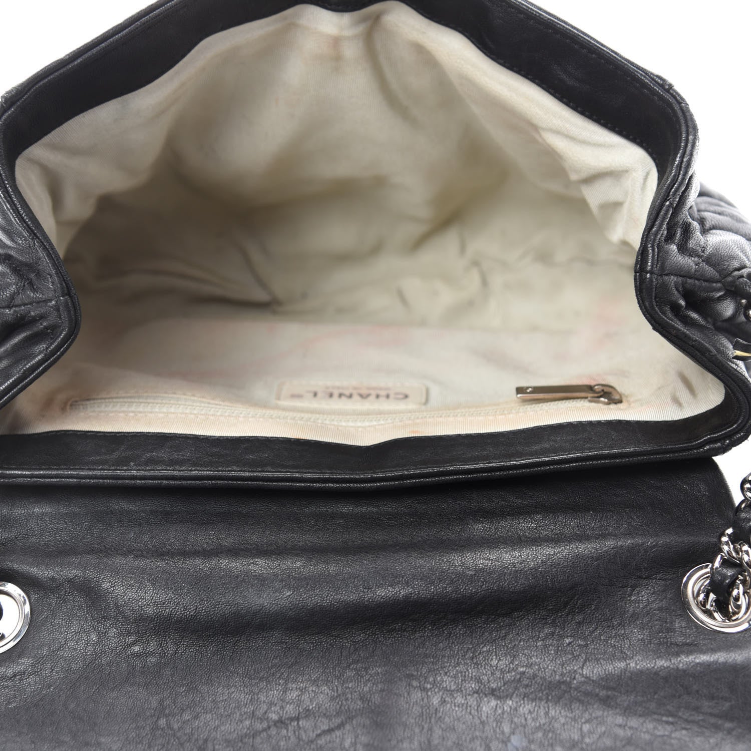 Chanel Washed Lambskin Quilted Medium Chain Around Messenger Black 5 of 20